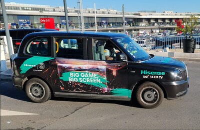 Hisense partnered with eco-responsible mobility company Caocao Mobility to celebrate the ‘Big Game, Big Screen’ campaign (PRNewsfoto/Hisense)