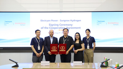 Ceremonia de firma del acuerdo de cooperación entre Electryon Power y Sungrow Hydrogen