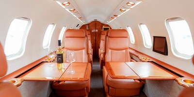 Interior of the new Learjet 45 of Vinci Aviation (CNW Group/Vinci Aviation) Interior of the new Learjet 45 of Vinci Aviation (CNW Group/Vinci Aviation)
