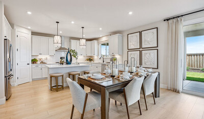 Richmond American’s two-story Seth floor plan is modeled at The Preserve at Gateway in Lodi, California.