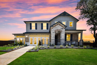 The two-story Elderberry is one of three Richmond American floor plans modeled at Gregg Ranch in Marble Falls, Texas.