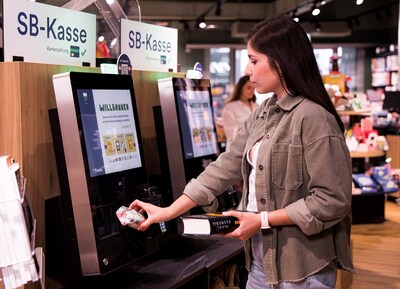 Diebold Nixdorf self-service checkouts at Thalia bookstore in Germany