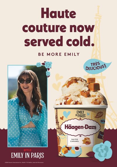 The limited-edition Häagen-Dazs and Emily in Paris ice cream collection is now available in stores and Häagen-Dazs Shops around the world