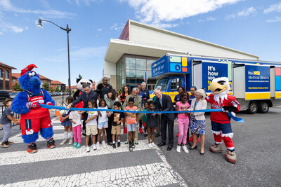 MedStar Health and Monumental Sports & Entertainment cut the ribbon on the newly-designed Kids Mobile Medical Clinic.