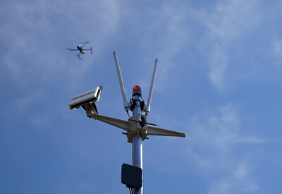 Echodyne EchoGuard with BRINC Responder flying overhead