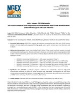 NGEx Reports Q2 2024 Results; 2023-2024 Lunahuasi Drill Program Successfully Expands High-Grade Mineralization and Confirms Significant Scale Potential