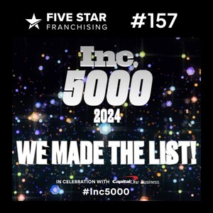 Five Star Franchising ranks No. 157 in prestigious Inc. 5000