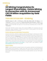 Download Press Release (CNW Group/O3 Mining Inc.)