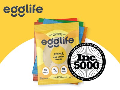 Egglife Foods debuts on the Inc. 5000 list of America's Fastest-Growing Companies, thanks to the success of its debut product - egglife® egg white wraps.