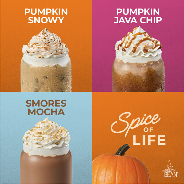 The Human Bean’s autumn era returns with two pumpkin-themed classics and a limited-time marshmallow blend starting August 14th.