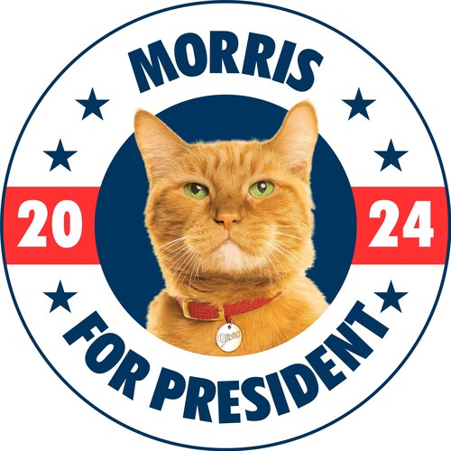 Morris the 9Lives spokescat is uniting everyone in the animal world – even cats and dogs – to help shelter pets during his presidential run.

Photo Credit: 9Lives
