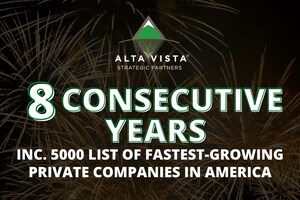 AltaVista Strategic Partners Celebrates 8th Consecutive Year on the Inc. 5000 List of Fastest-Growing Private Companies