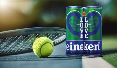 Limited edition L0VE.L0VE Heineken 0.0 cans, available exclusively at the US Open