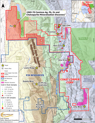 NR2024-07 Figure 1: Sully Property (CNW Group/Coast Copper Corp.)