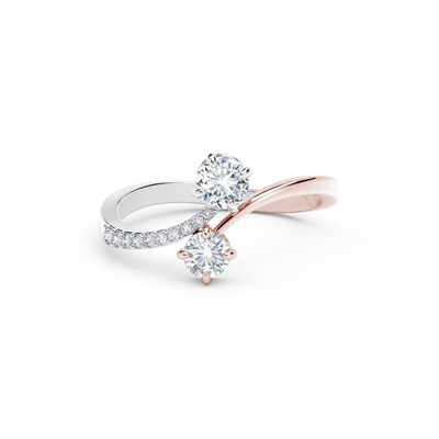 Forevermark Twogether Collection Two Stone Multi-Metal Arch Ring