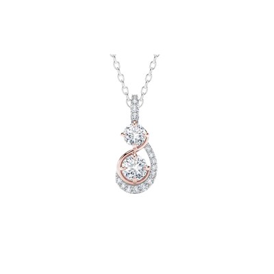 Forevermark Twogether Collection Two Stone Two Line Pendant