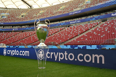 UEFA Champions League Trophy at the National Stadium, Warsaw, Poland. 13 August, 2024