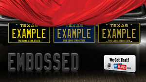 Embossed license plates are now back in Texas! My Plates launches three new Premium Embossed license plate designs