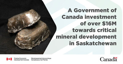 Minister Wilkinson announces new investments in critical minerals in Saskatchewan (CNW Group/Prairies Economic Development Canada)