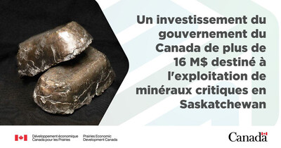 Le ministre Wilkinson annonce de nouveaux investissements dans les minéraux critiques en Saskatchewan (Groupe CNW/Développement économique Canada pour les Prairies)