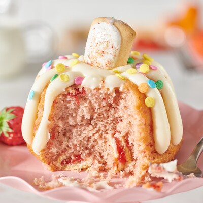 Nothing Bundt Cakes' Frosted Strawberry Pop-Tarts® flavor is available only in the brand's personal-size Bundtlet and features strawberry cake baked with Frosted Strawberry Pop-Tarts pieces.