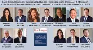 NYC Personal Injury Law Firm Gair, Gair, Conason, Rubinowitz, Bloom, Hershenhorn, Steigman &amp; Mackauf Celebrates Recognition of 12 Attorneys in The Best Lawyers in America 2025 Edition