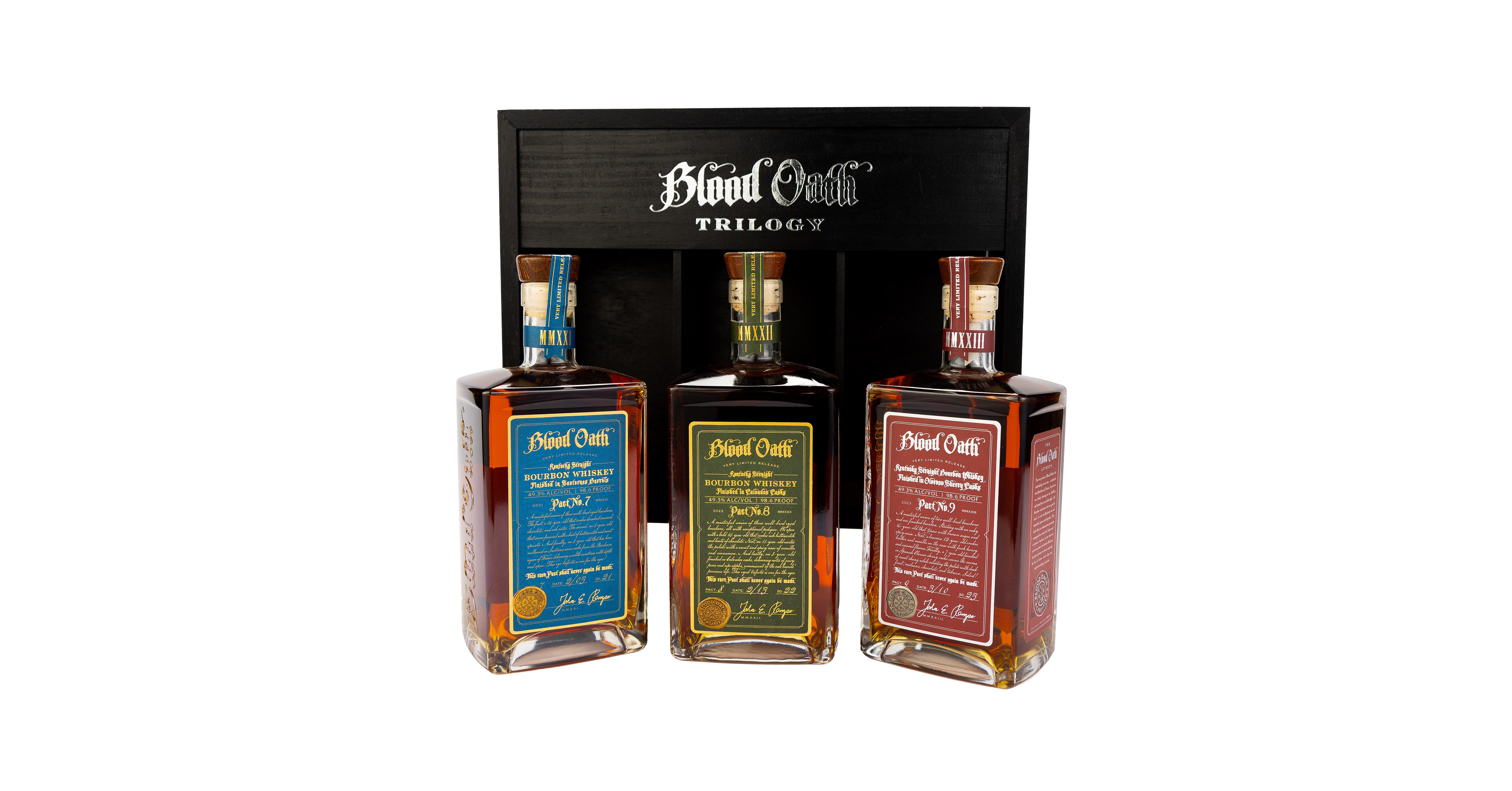 Lux Row Distillers releases the third edition of its Blood Oath Trilogy featuring Pacts 7, 8 and 9