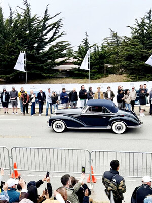 Todd Blue's 1956 Mercedes-Benz 300 SC Cabriolet enroute on the 2024 Pebble Beach Tour D'Elegance. Photo credit: LAPIS