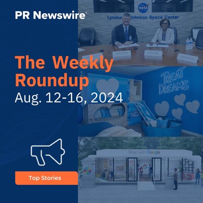 PR Newswire Weekly Press Release Roundup, Aug. 12-16, 2024. Photos provided by bp America, Kellanova and Shop with Google.