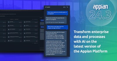 Appian announces the latest version of the Appian Platform, designed to transform how organizations orchestrate enterprise data and automate processes.