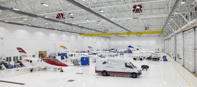 HondaJet Aircraft in the Honda Aircraft Company Customer Service Center