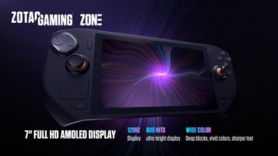 The ZOTAC GAMING ZONE is equipped with a premium 7'' Full HD AMOLED Display, a first in Handheld PCs.