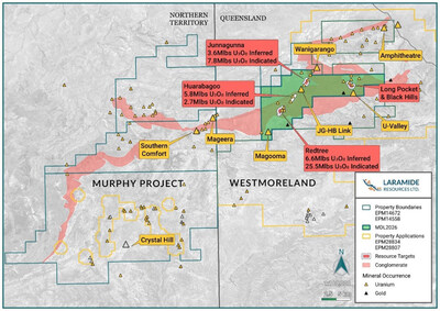 Figure 3: Overview Map of Westmoreland and Murphy Project (CNW Group/Laramide Resources Ltd.)