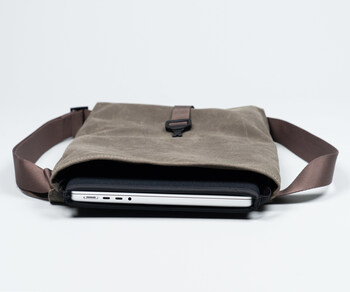 Main compartment holds up to a 14-inch MacBook Pro in a WaterField Neo Sleeve (sold separately)