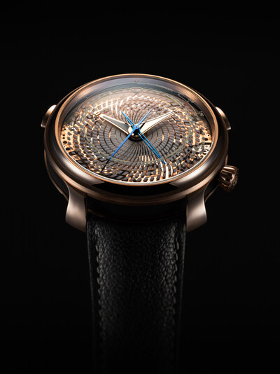 MING 20.01 Series 3, the world's first watch with a fused borosilicate dial containing 600 voids of varying geometry in a radial pattern