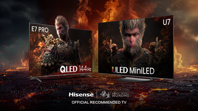 Hisense ULED Mini-LED U7 and QLED E7 PRO TVs are the official recommended TVs for Black Myth: Wukong'