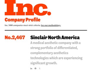 Sinclair North America Named in Inc. 5000 List of Fastest-Growing Private Companies in the U.S.