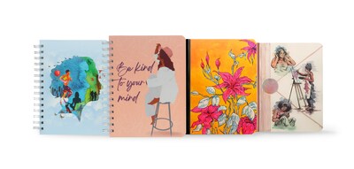 The four journals that make up the newly launched Caliber® Fashion Artist Series from CVS Pharmacy, which marks the first time that CVS Health colleagues’ artwork has been showcased on store brand products.