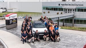 Toyota's cross-country 60th anniversary tour stops at Toyota Motor Manufacturing Canada to celebrate its 11-millionth vehicle