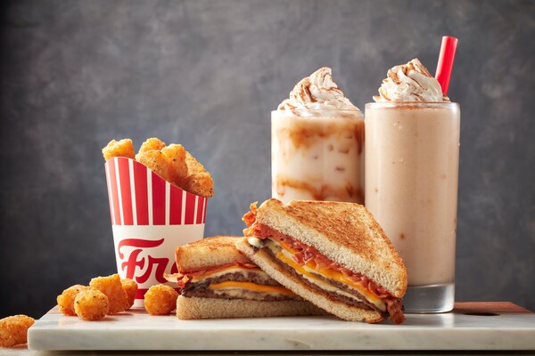 Freddy's Grilled Cheese Steakburger, Tots, Caramel Apple Pie Concrete and Pumpkin Pie Shake