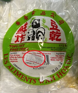 Avis de ne pas consommer diverses variétés de tofu préparées et vendues par l'entreprise Les aliments Wah Hoa