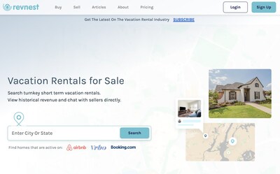 Real estate marketplace for buying and selling vacation rentals where buyers and investors can view verified short-term rental properties and interact directly with owners or listing agents.