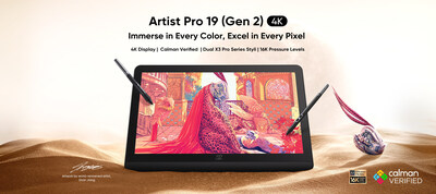 Artist Pro 19 (Gen2), la impresionante pantalla 4K ultravision y Calman Verified con doble chip inteligente X3 Pro, estará disponible a partir del 26 de agosto.