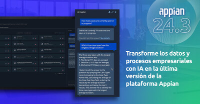 Transforme los datos y procesos empresariales con IA en la última versión de la plataforma Appian.