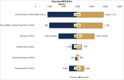 Figure 8: Sensitivity Analysis (+/- <percent>30%</percent>) (CNW Group/Patriot Battery Metals Inc.)