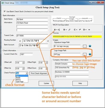 ezCheckprinting set up