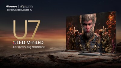 Televisor oficial recomendado para Black Myth Wukong: Hisense ULED Mini-LED serie U7 (PRNewsfoto/Hisense)