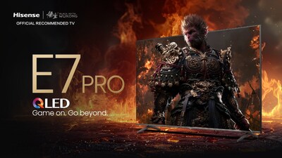 Recomendado oficialmente para el videojuego Black Myth Wukong: Televisor QLED E7 serie PRO de Hisense (PRNewsfoto/Hisense)