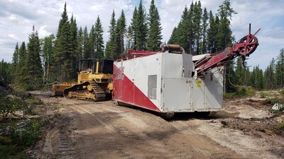 Figure 1 –Major Drilling Mobilizes Drill Rig to Case Lake (CNW Group/Power Metals Corp.)