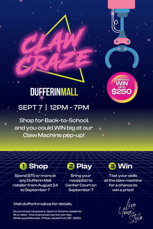 Claw Your Way Back-to-School with Dufferin Mall's Prize-Filled Claw Machines